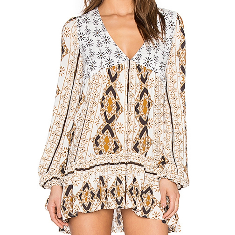 Free People Down By The Bay Tunic In Ivory Combo